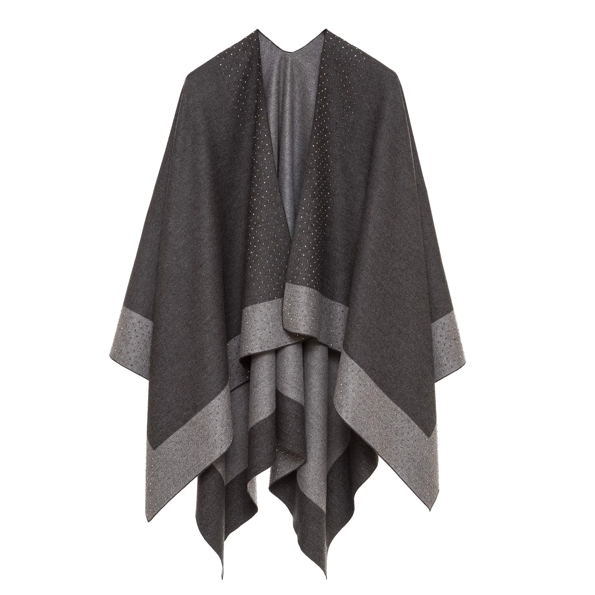 Women's Shawl Wrap Poncho Ruana Cape Cardigan Sweater Open Front