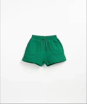 Woven Green Shorts