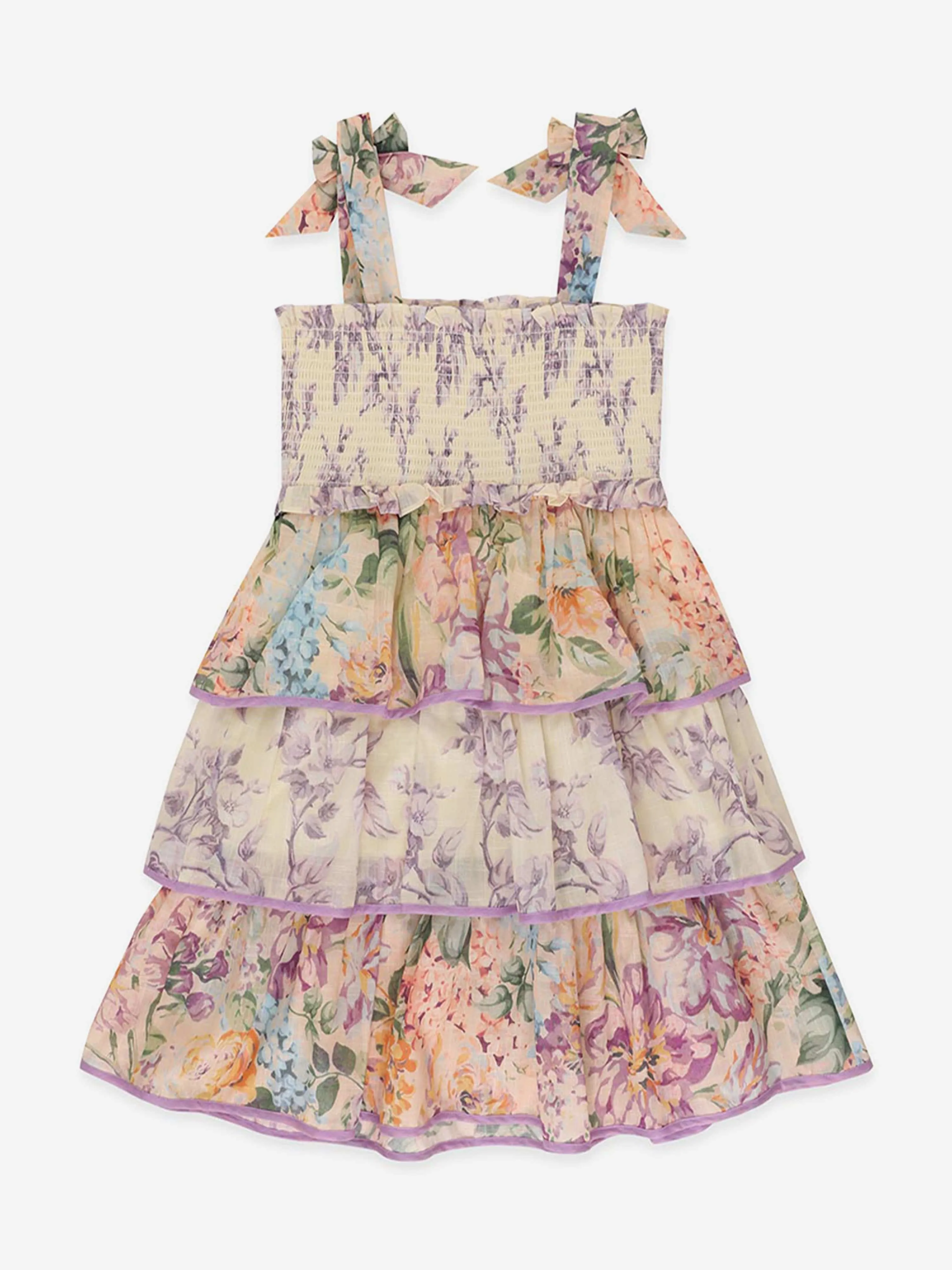 Zimmermann Girls Halliday Tiered Dress ub Multicolour