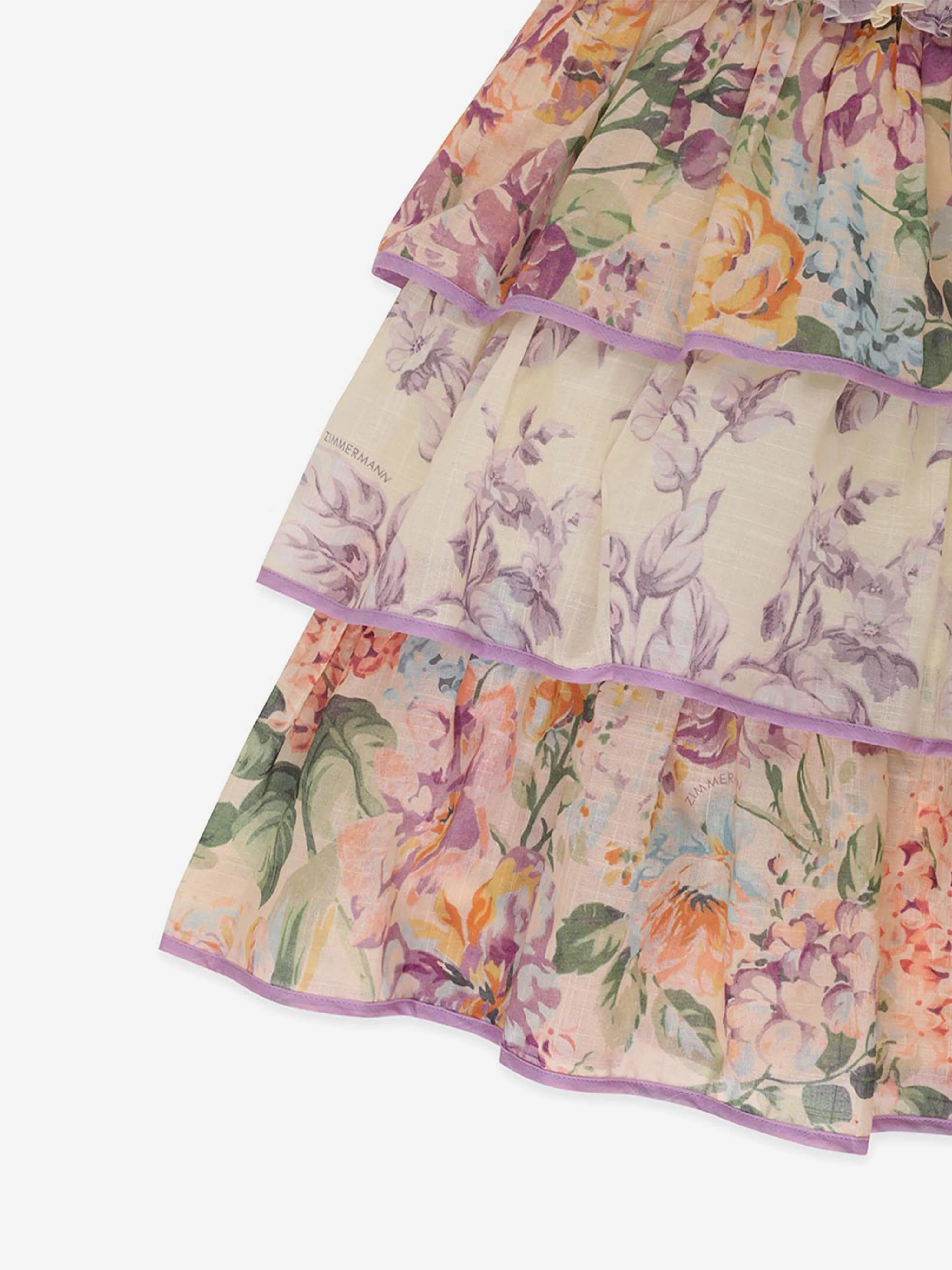 Zimmermann Girls Halliday Tiered Dress ub Multicolour
