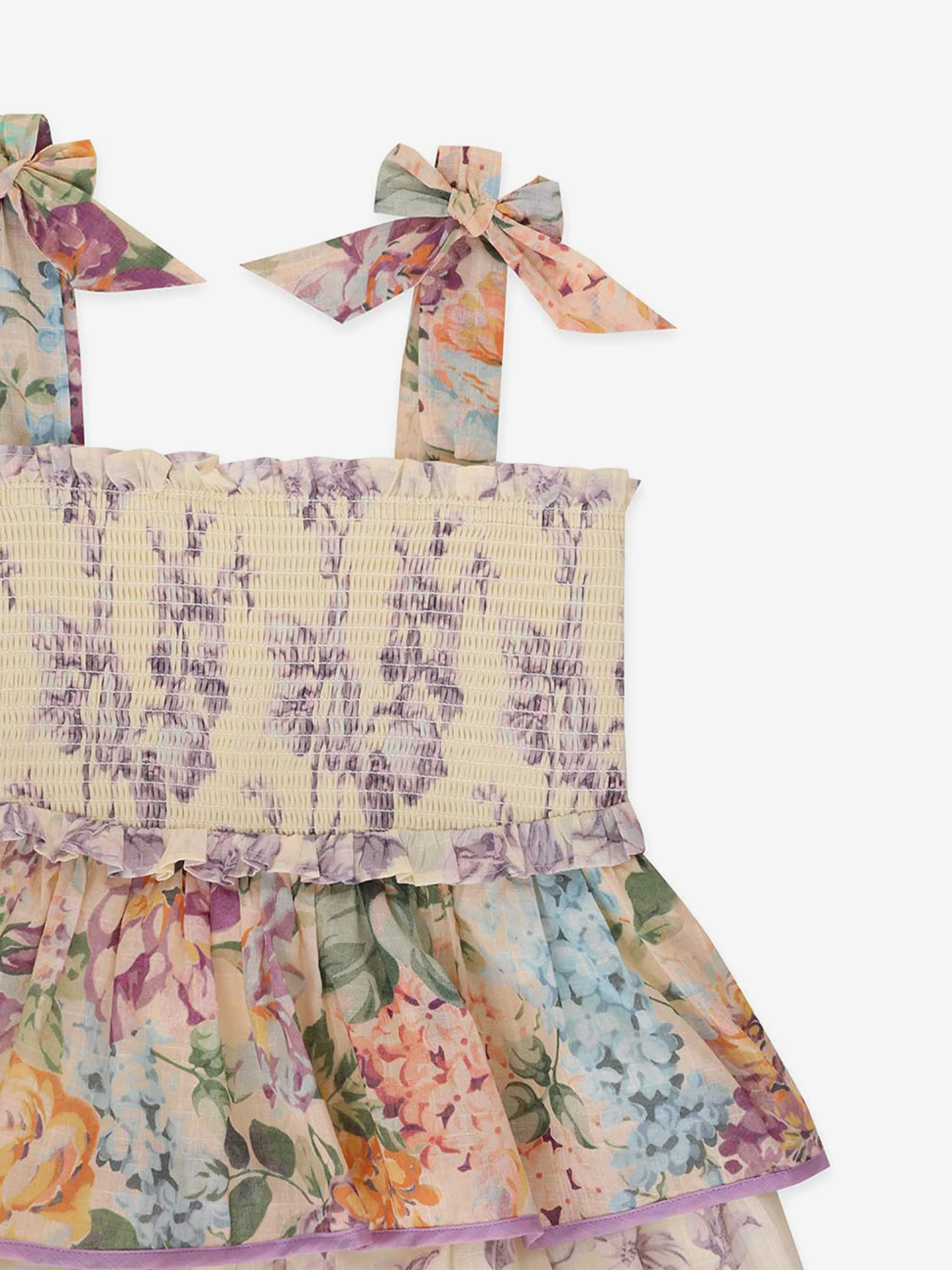Zimmermann Girls Halliday Tiered Dress ub Multicolour
